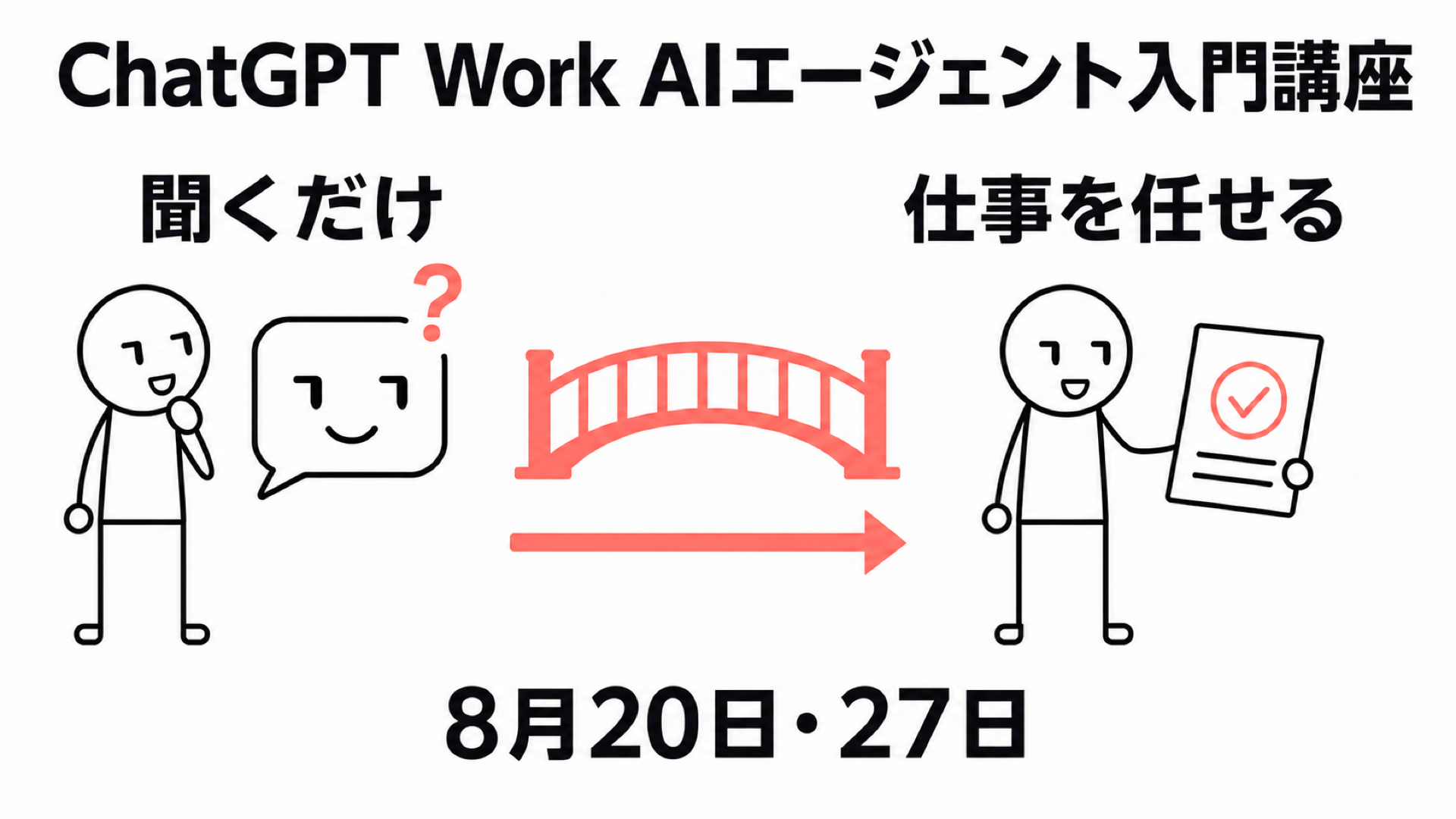 ChatGPT Work AIエージェント入門講座　聞くだけから仕事を任せるへ